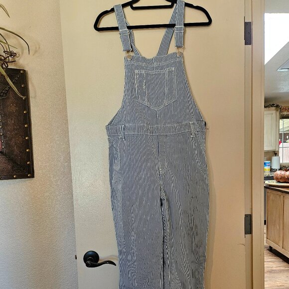 Old Navy Striped Bib Overalls - Picture 1 of 4